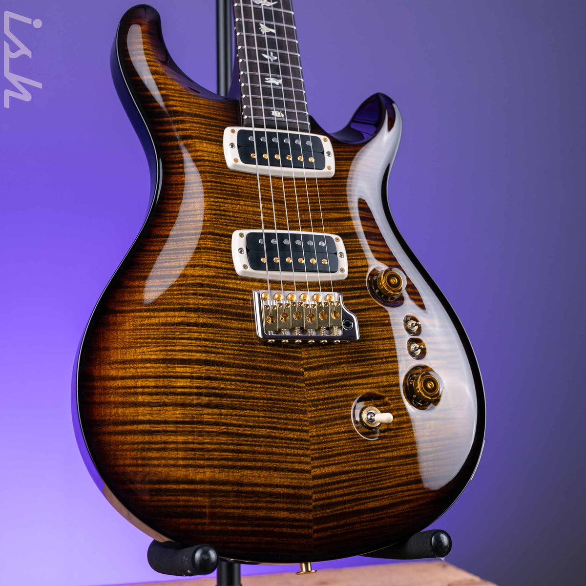 PRS Custom 24-08 10-Top Black Gold Wraparound Burst – Ish Guitars
