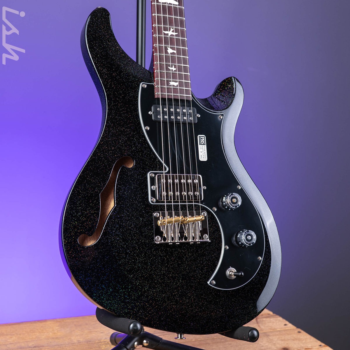 PRS S2 Vela Semi-Hollow Reclaimed Black Rainbow Holoflake Limited
