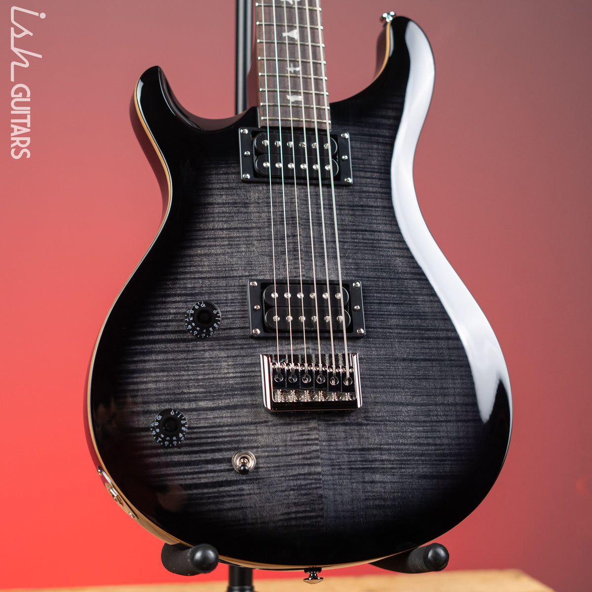 PRS SE 277 Baritone Left Handed Electric Guitar Charcoal Burst