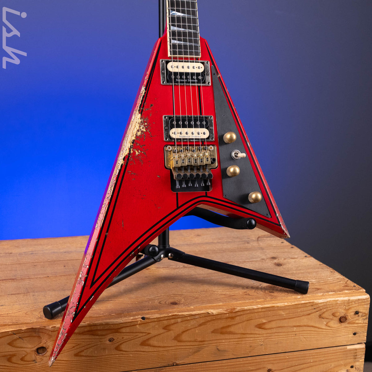 Jackson Custom Shop USA Randy Rhoads Ferrari Red Black Pinstripes