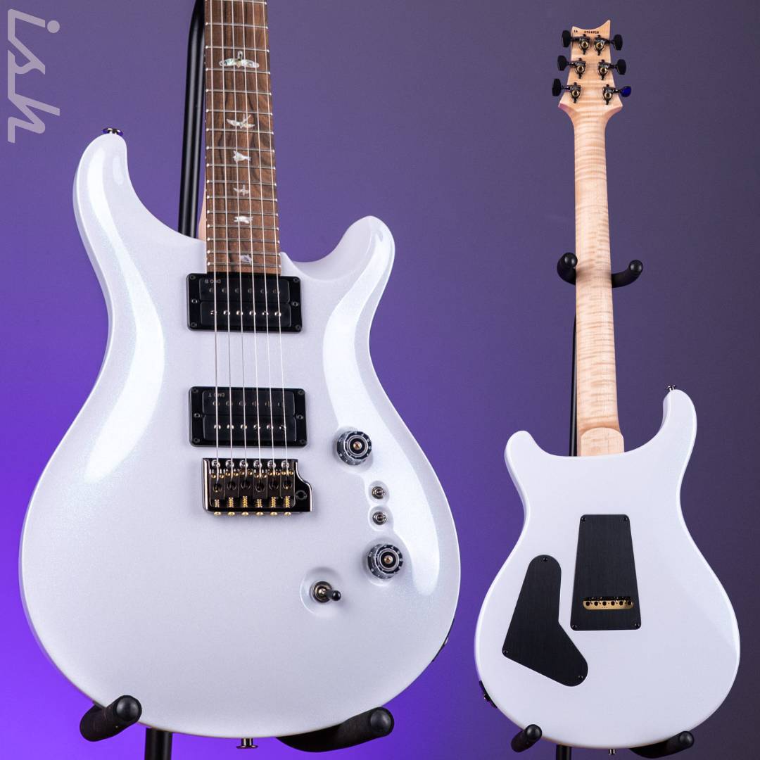 PRS Wood Library Custom 24-08 Pearl White Holoflake DMO Pickups