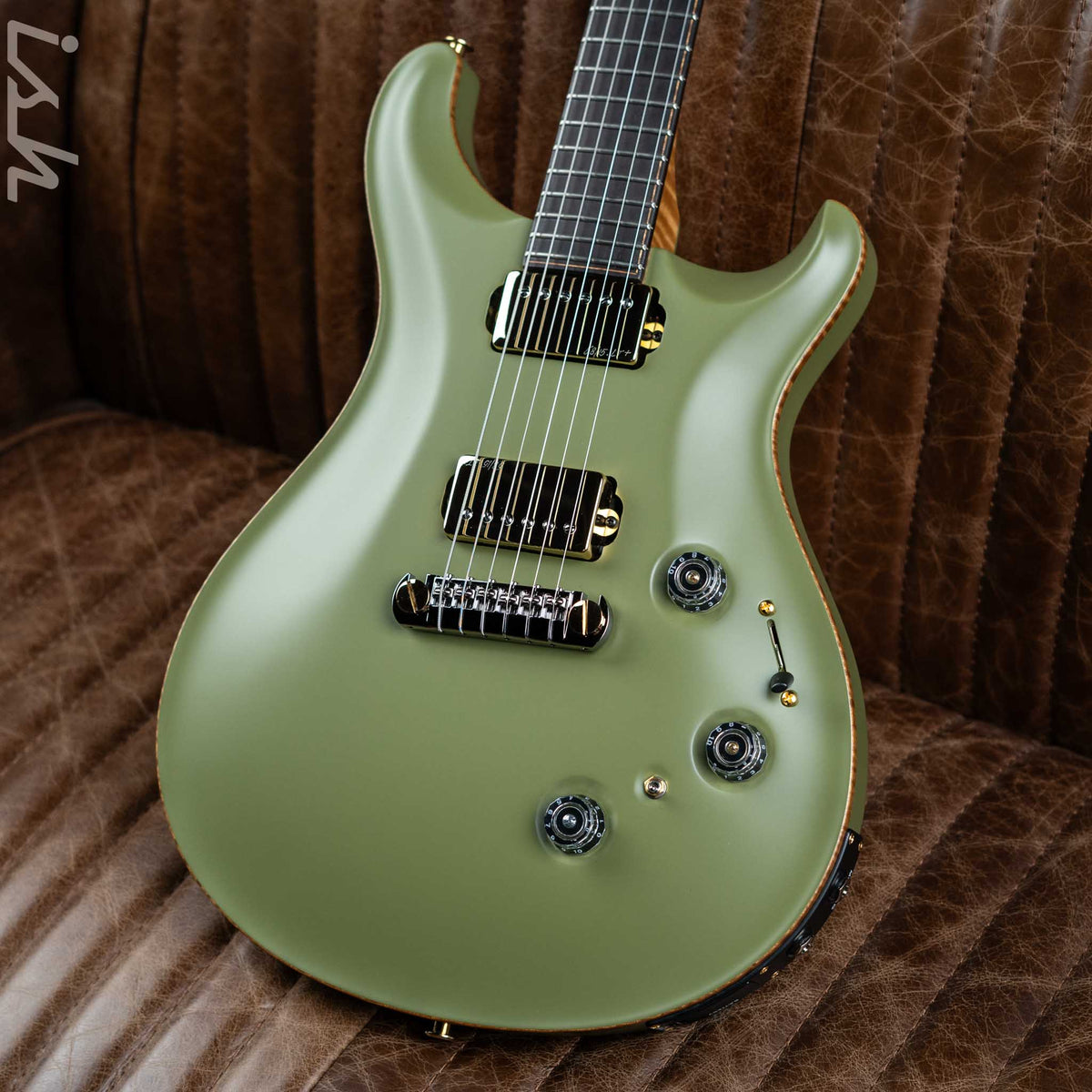 PRS Private Stock Custom 24 Piezo Stoptail 'Opaque Study' Olive Drab Green