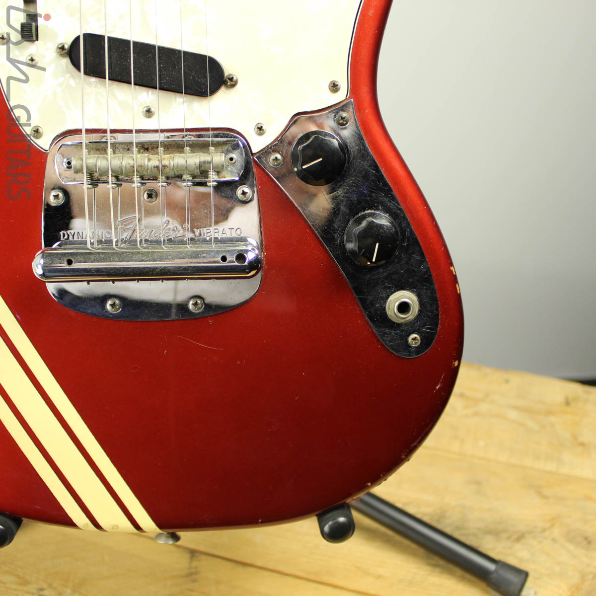 1973 1974 Fender Mustang Red with Competition Racing Stripes