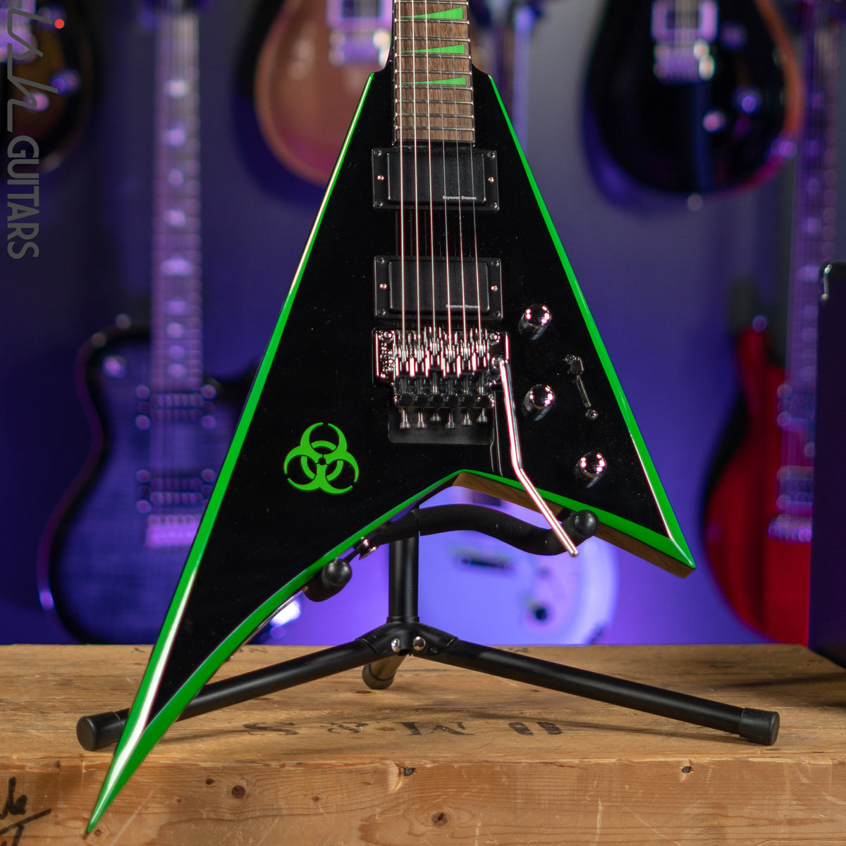 2020 Jackson RRX24 Black with Neon Green Bevels – Ish Guitars