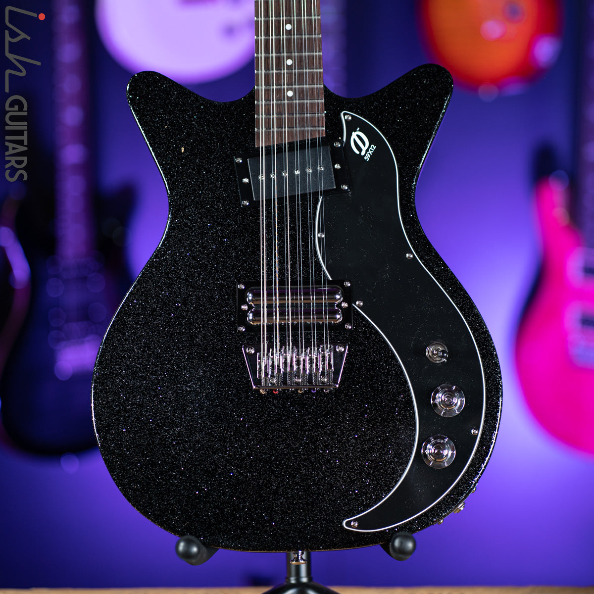 Danelectro 59x12 12-String Electric Guitar Black Metalflake – Ish