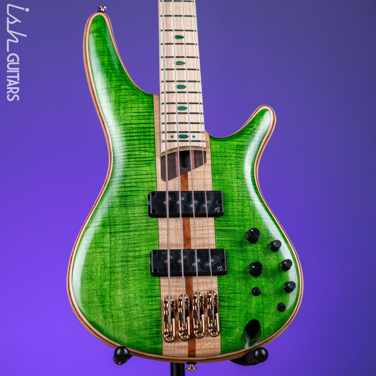 Ibanez Premium SR4FMDX 4-String Bass Emerald Green Low Gloss – Ish