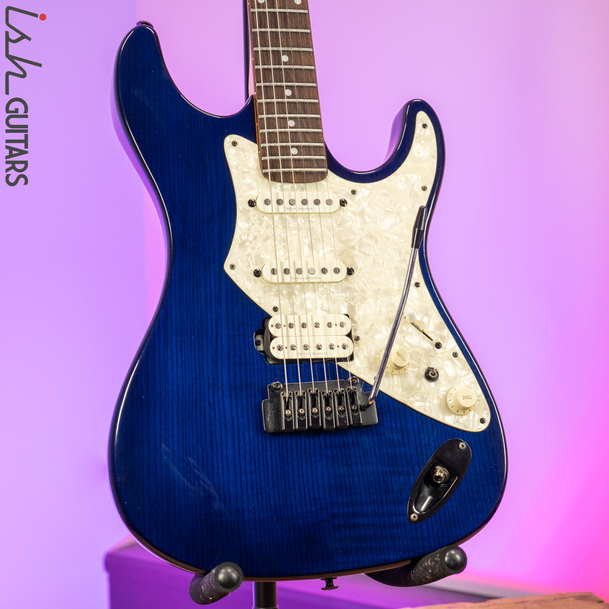 Aria Pro II Fullerton Strat HSS Dark Translucent Blue – Ish Guitars