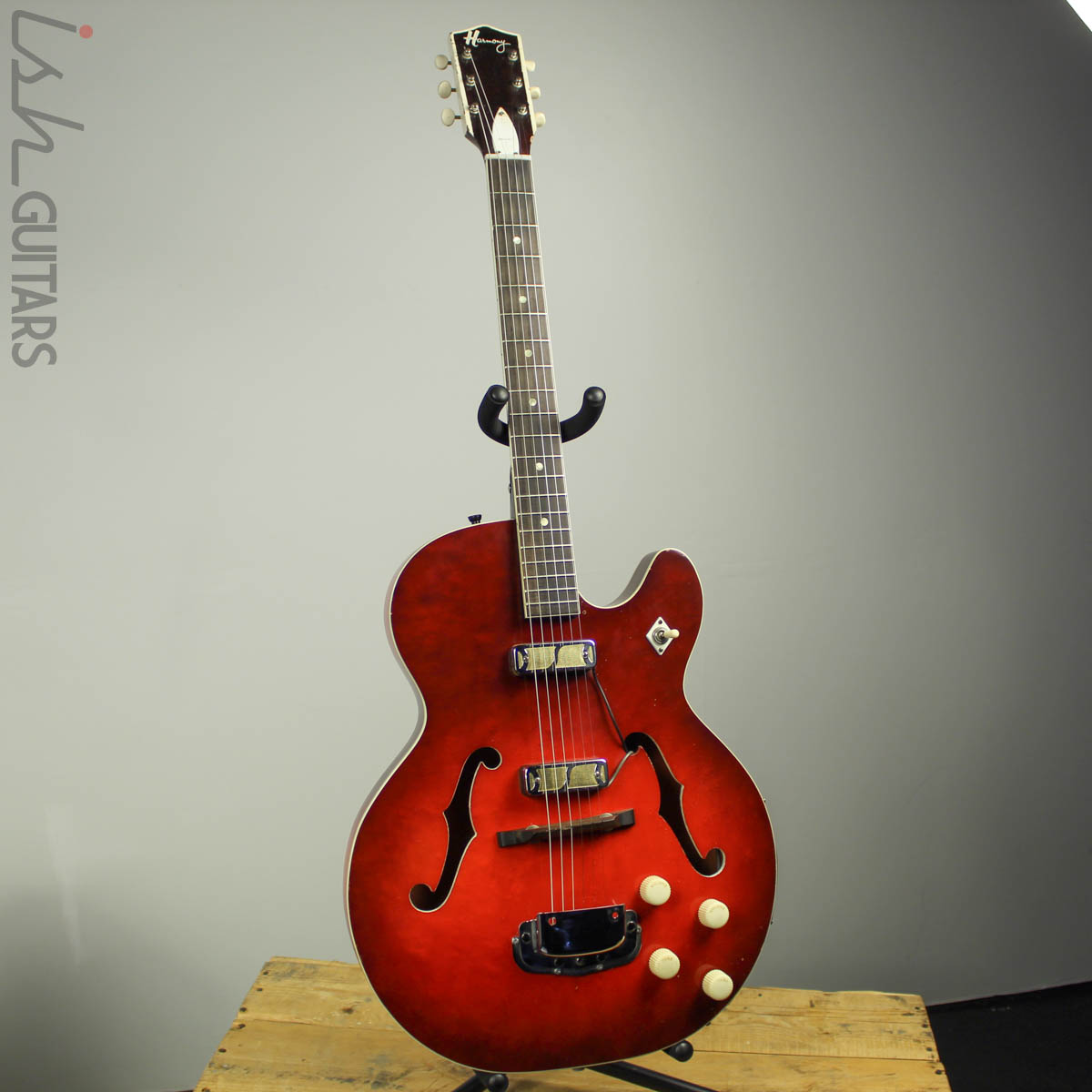 1966 Harmony H56 Rocket Hollowbody Single Cutaway Red Finish