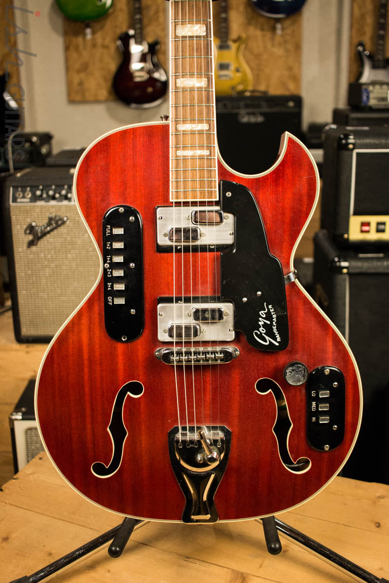 m*に様 Goya ゴヤ Rangemaster hollowホロウ ビザールギ 1963 Goya Rangemaster Semi Hollow Electric Guitar Cherry Finish