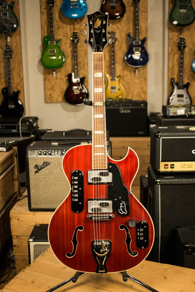 m*に様 Goya ゴヤ Rangemaster hollowホロウ ビザールギ 1963 Goya Rangemaster Semi Hollow Electric Guitar Cherry Finish