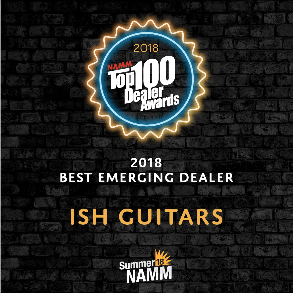 Ish Guitars Named Best Emerging Dealer at NAMM 2018 Dealer Awards