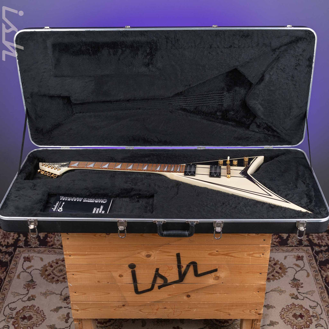 1991 Jackson USA Randy Rhoads V Antique White w/ Black Pinstripes