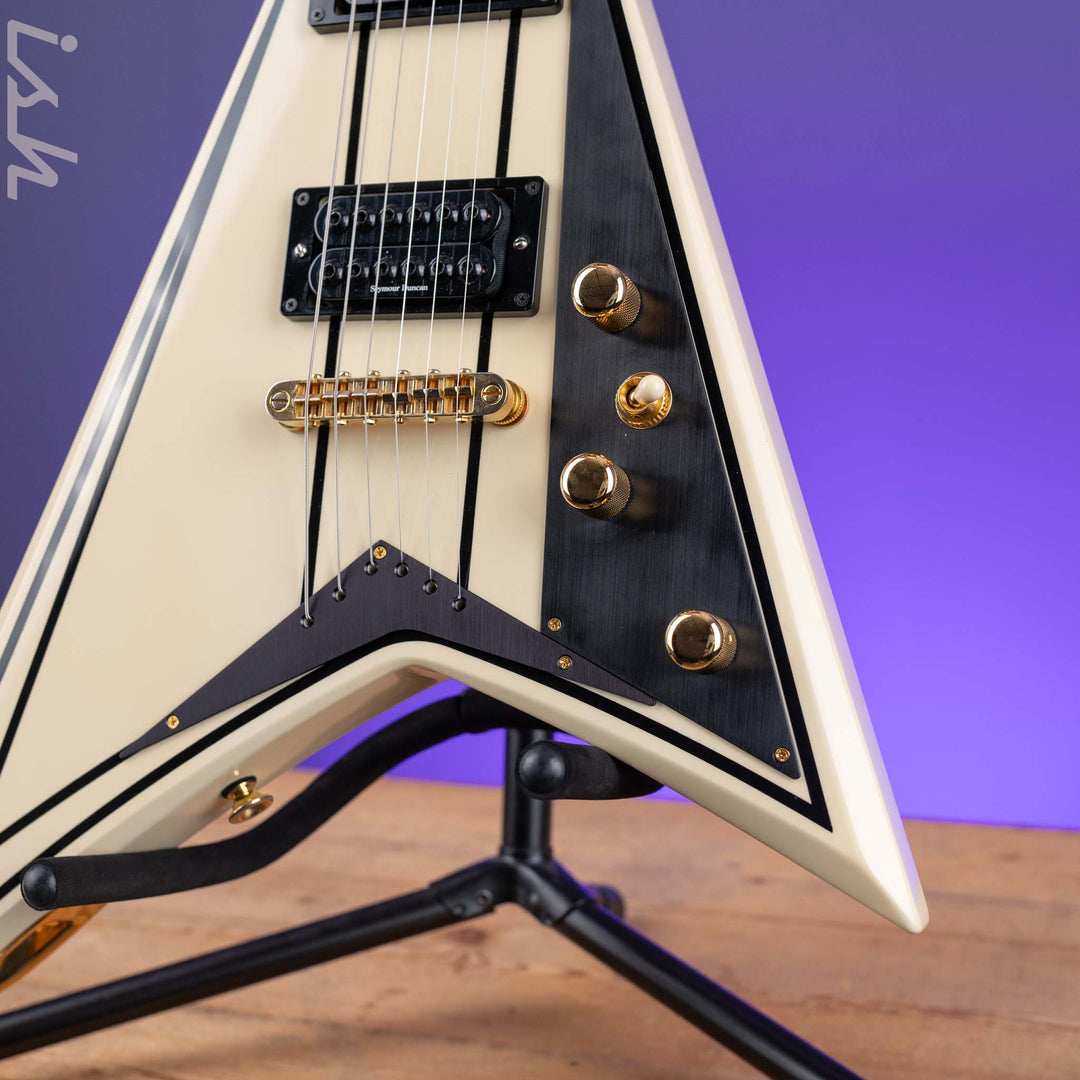1991 Jackson USA Randy Rhoads V Antique White w/ Black Pinstripes