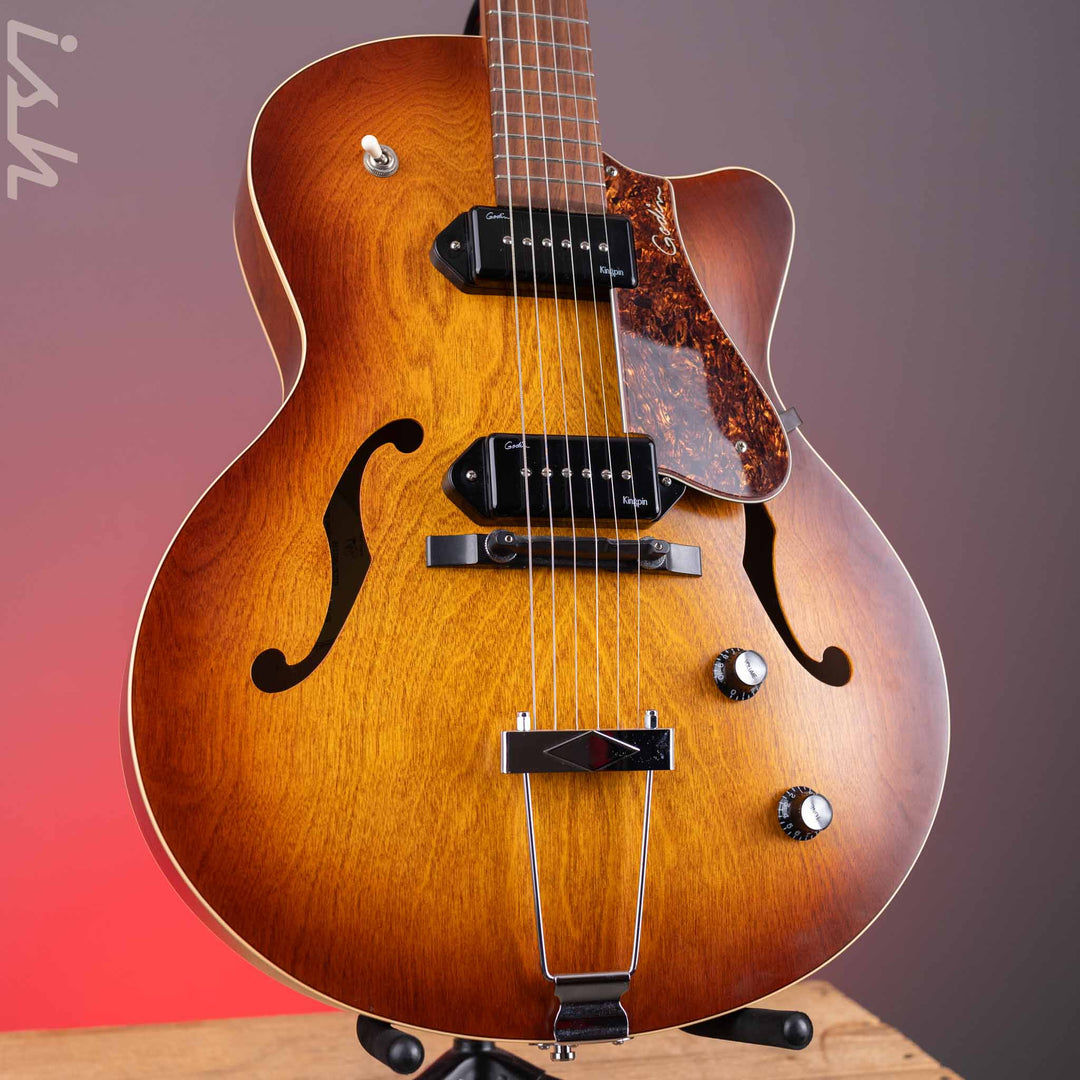 Godin 5th Avenue CW Kingpin II Cognac Burst – Ish Guitars