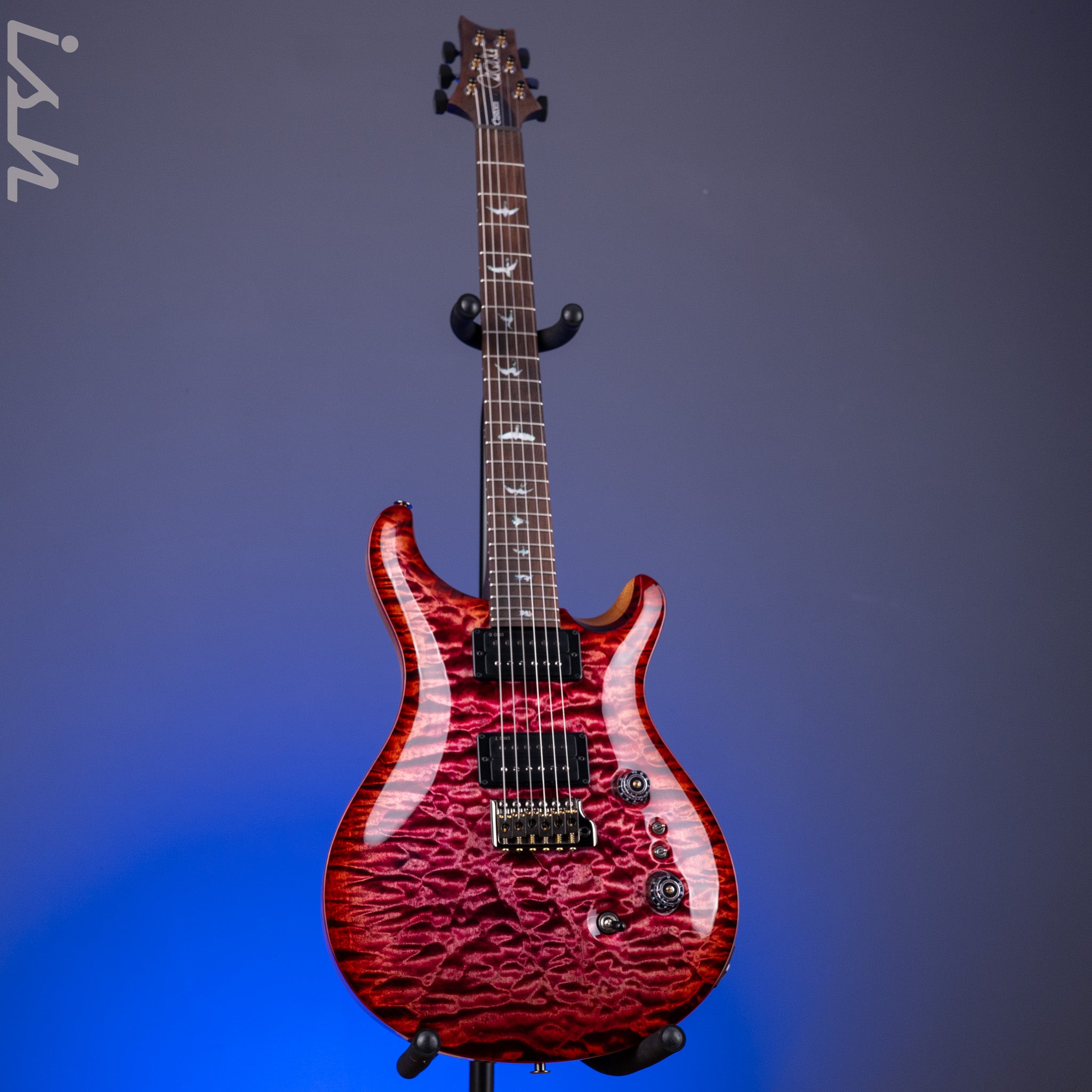 PRS Wood Library Custom 24-08 10-Top 1-Piece Quilt Raspberry Red
