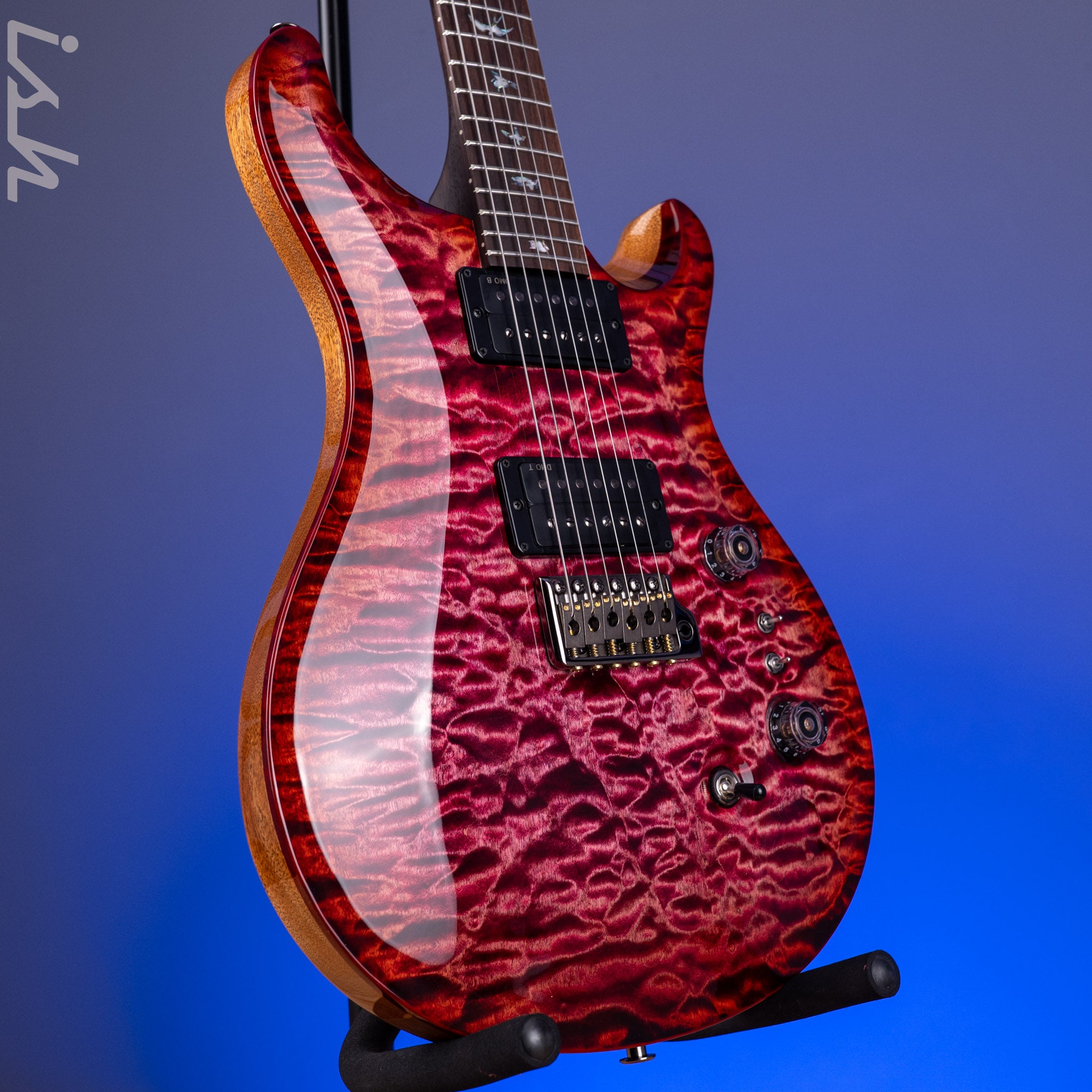 PRS Wood Library Custom 24-08 10-Top 1-Piece Quilt Raspberry Red