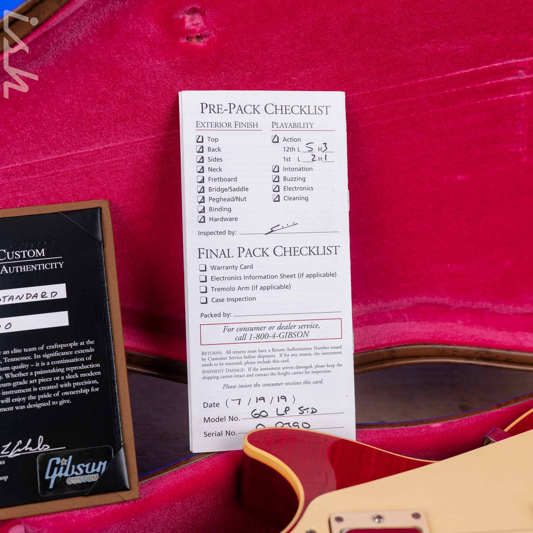 2019 Gibson Custom Shop 1960 Reissue Sweet Cherry Les Paul
