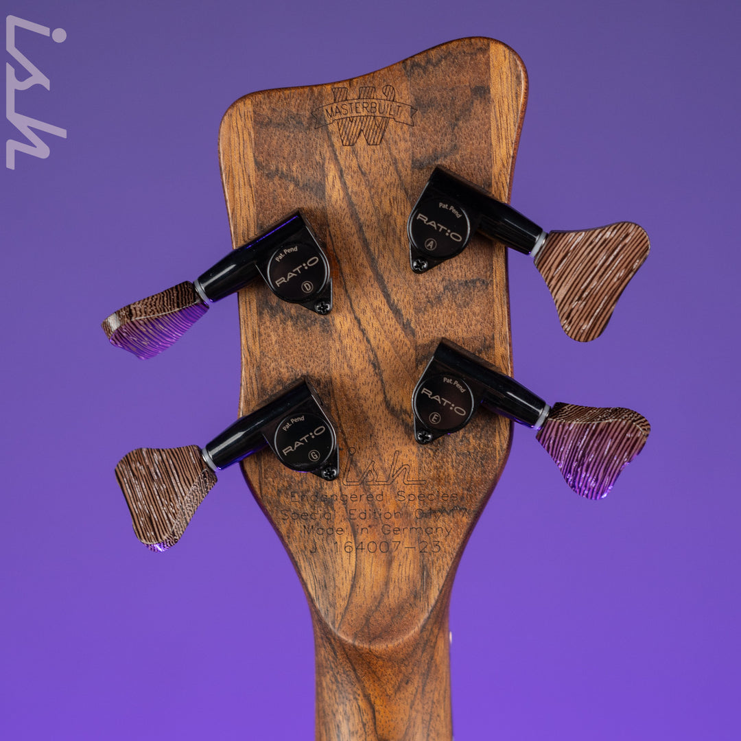 Ish x Warwick Dolphin SN TCS Custom Shop Endangered Species 4-String Bass Wenge Fretboard