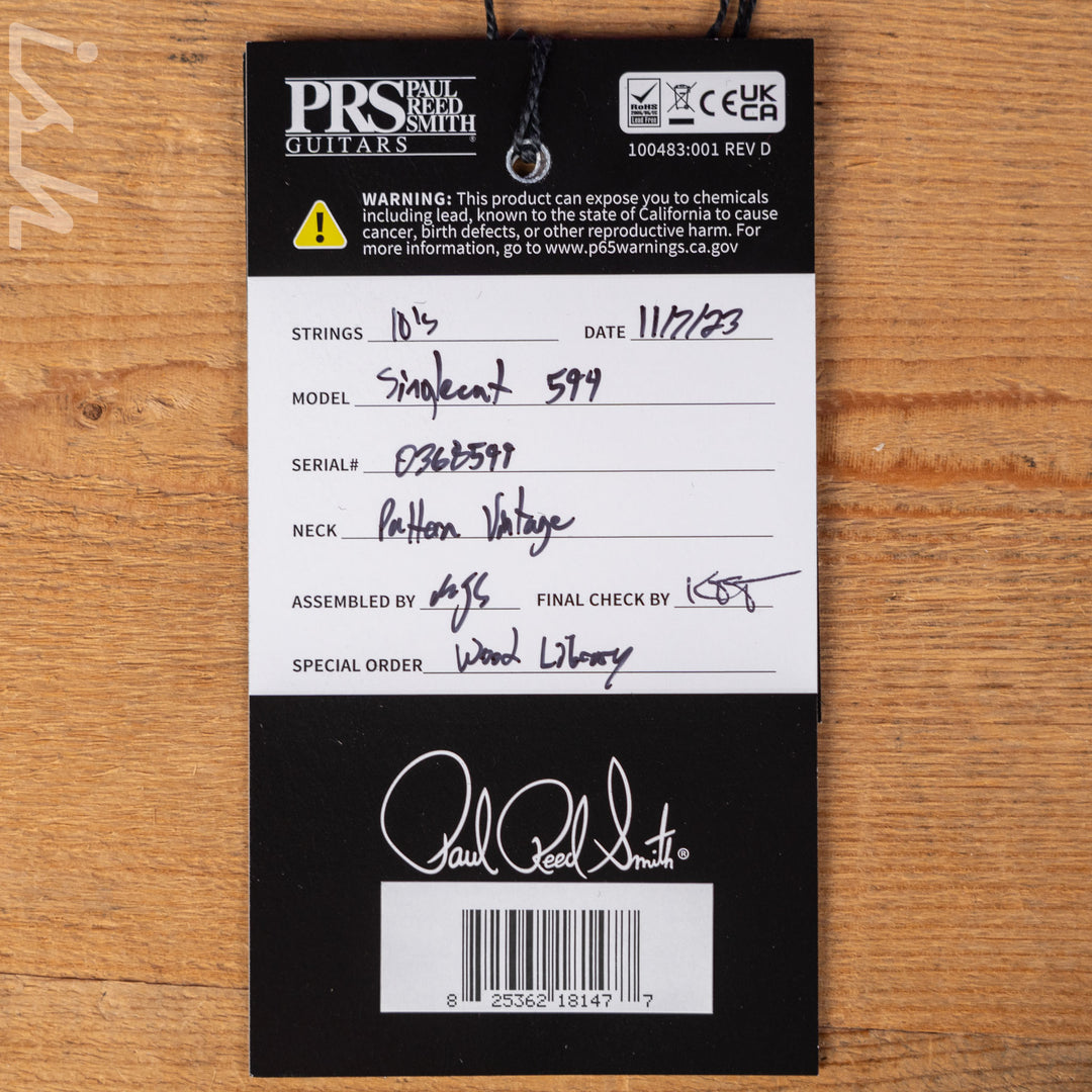 PRS McCarty 594 Singlecut Wood Library East Indian Rosewood Antique White Satin