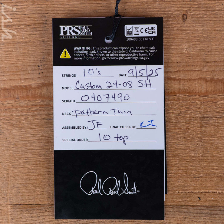 PRS Custom 24-08 Semi-Hollow Cobalt Smokeburst w/ Stained Binding