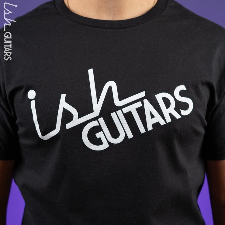 Ish Guitars Black T-Shirt White Logo