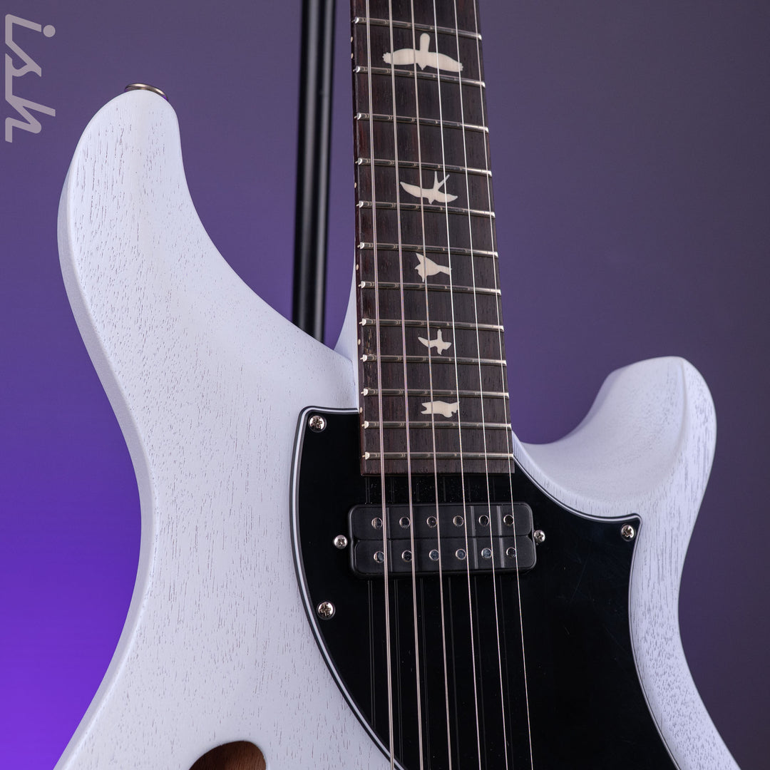 2025 PRS S2 Vela Semi-Hollow Pearl White Satin w/ Locking Tuners