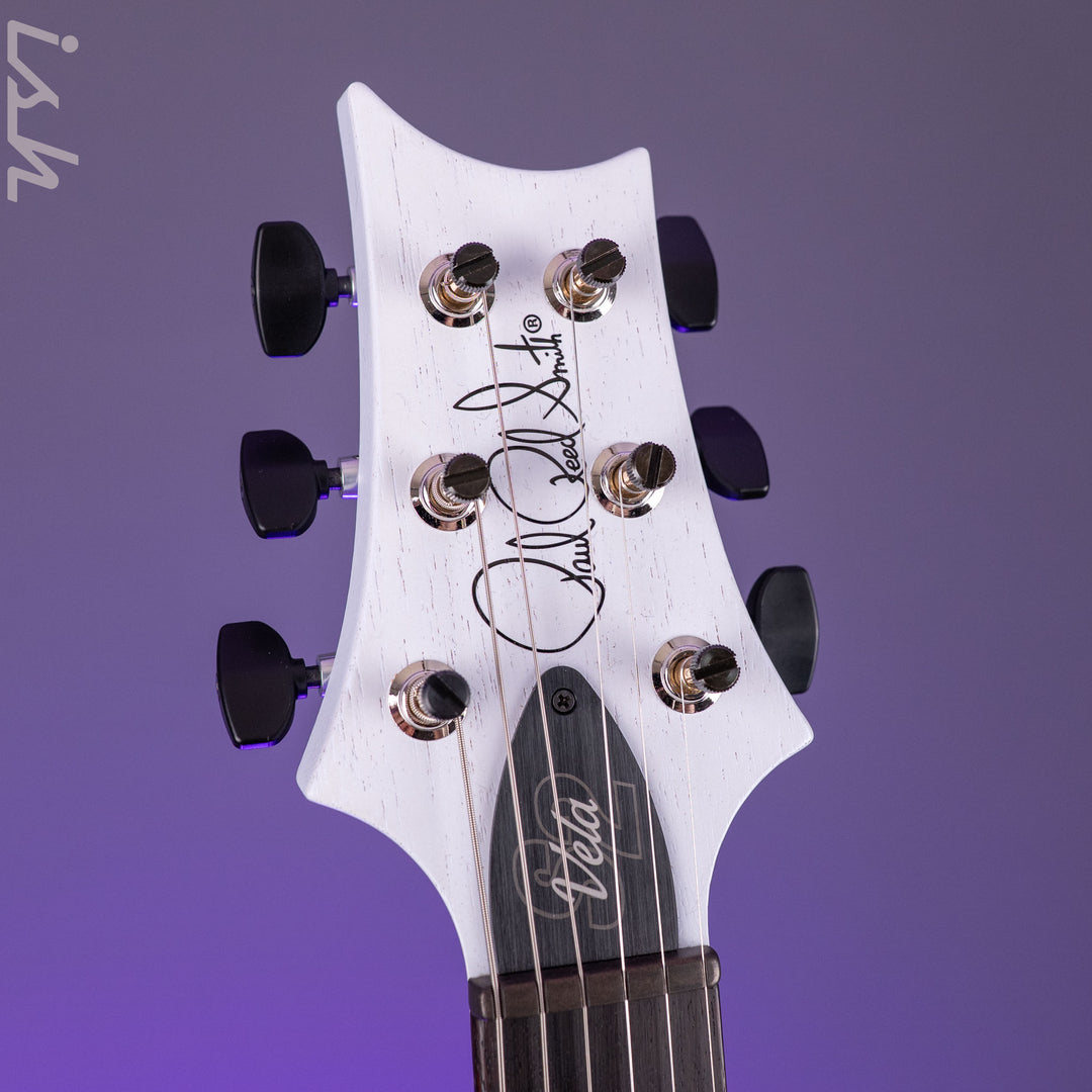 2025 PRS S2 Vela Semi-Hollow Pearl White Satin w/ Locking Tuners