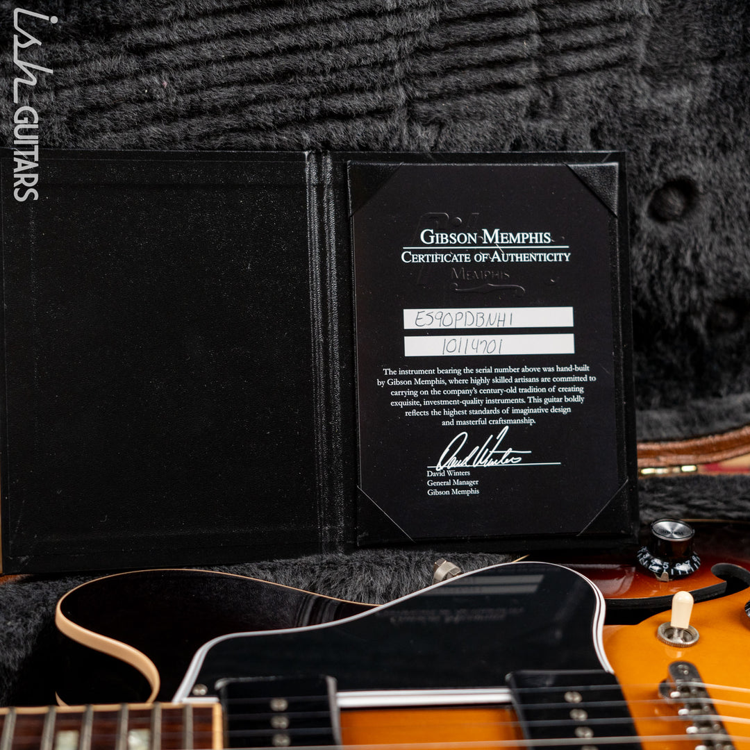 2014 Gibson Memphis ES-390 P90 Dark Sunburst