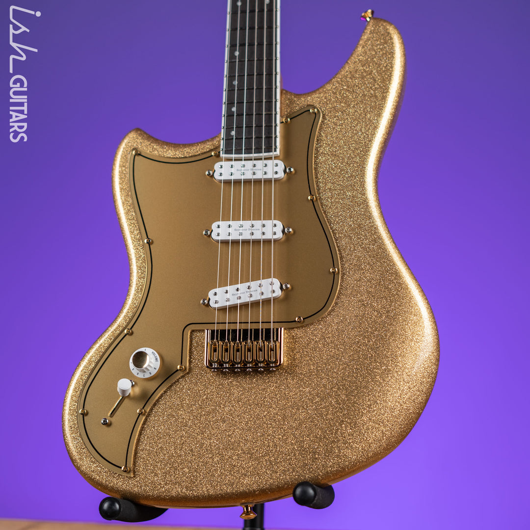 Kauer Electroliner Left-Handed Custom Guitar Sahara Gold Flake