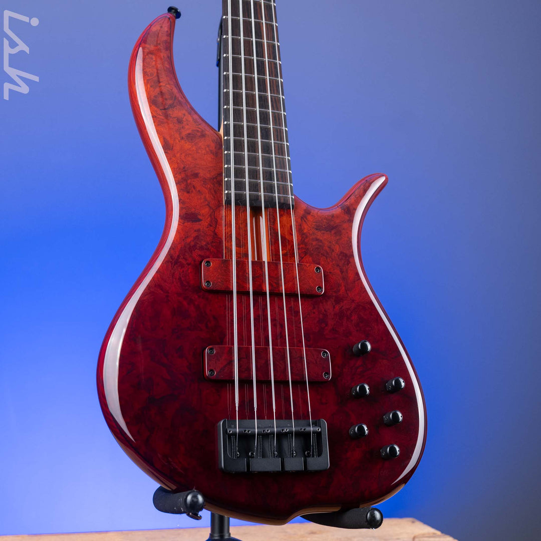 F Bass BN5 Burled Maple Dark Auburn Fade