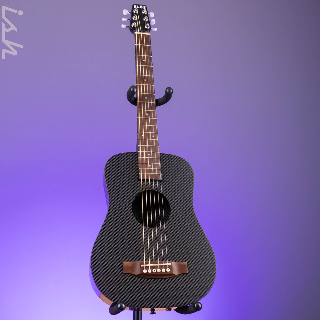 Klos Travel Hybrid Travel Guitar Black Carbon Fiber