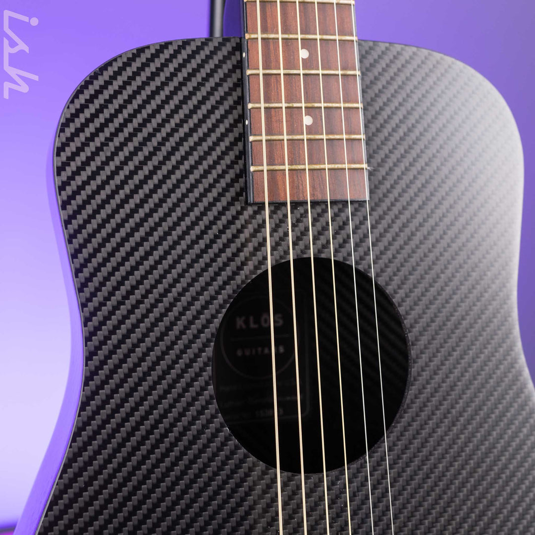 Klos Travel Hybrid Travel Guitar Black Carbon Fiber