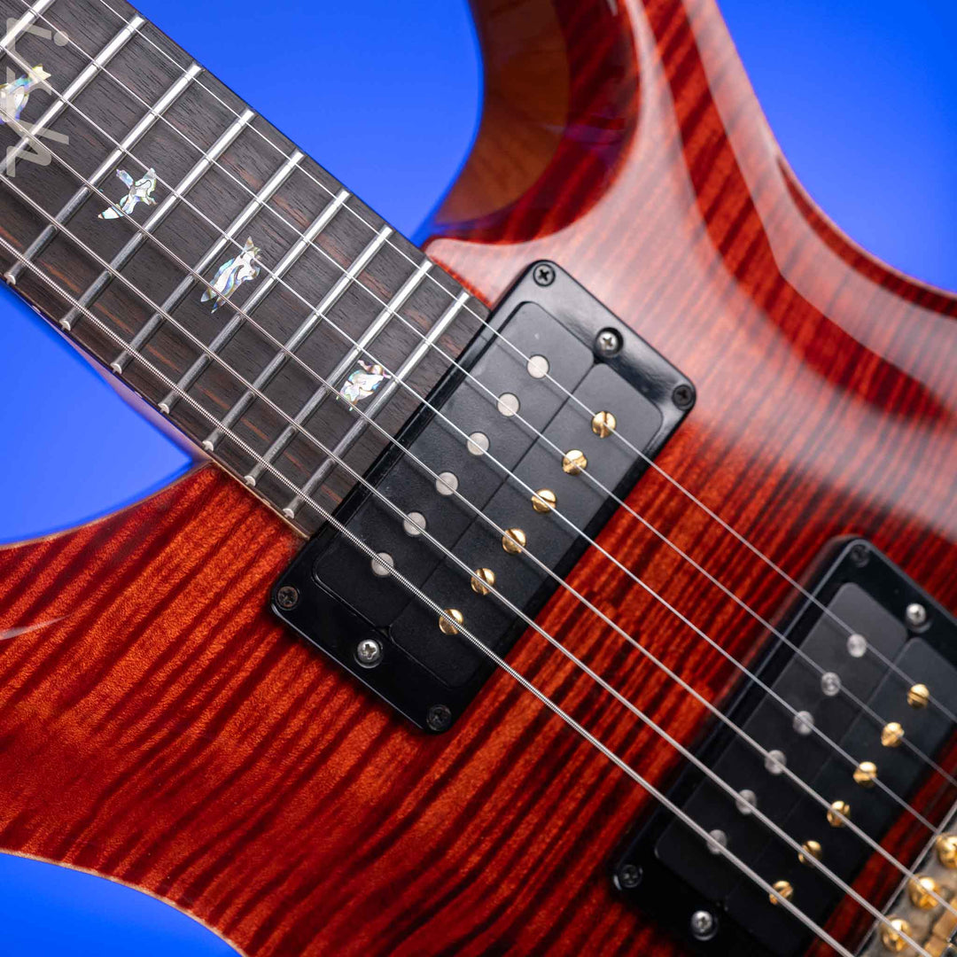 2016 PRS Wood Library Custom 24-08 10-Top Grey Black to Fire Red Fade