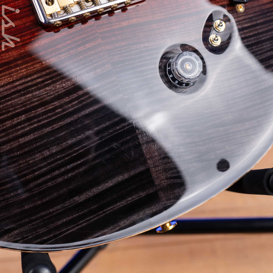 2016 PRS Wood Library Custom 24-08 10-Top Grey Black to Fire Red Fade