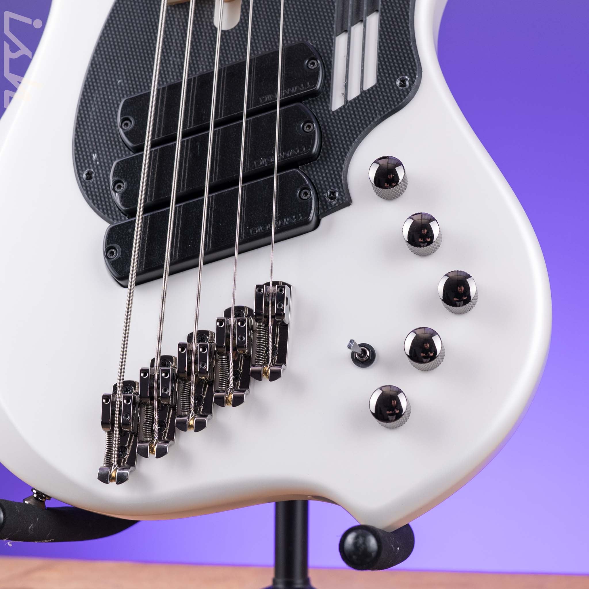 Dingwall NG-3 5-String Bass Matte Ducati Pearl White – Ish Guitars