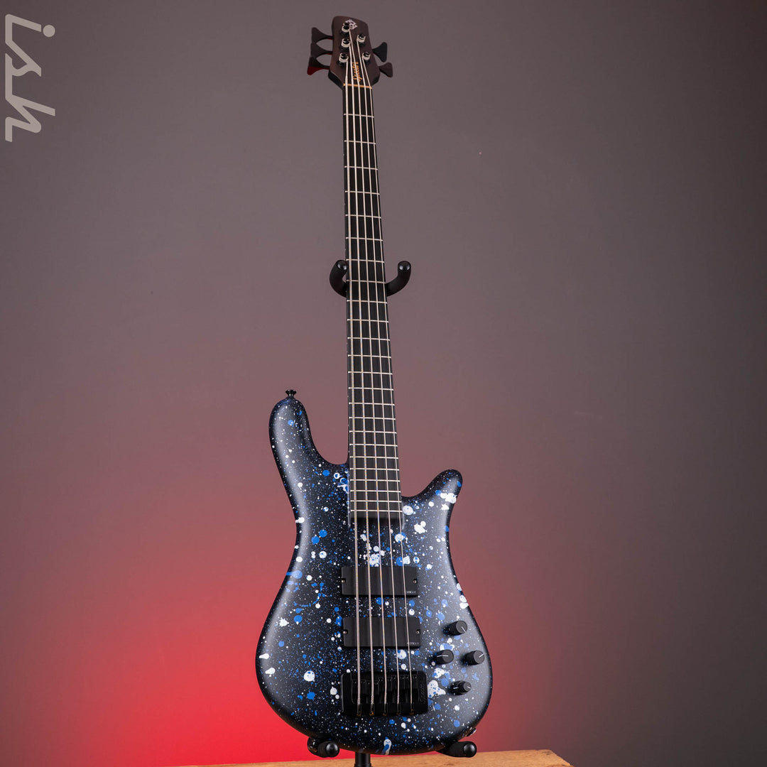 Spector USA NS-5 Matte Black with Blue and White Dots/Drips