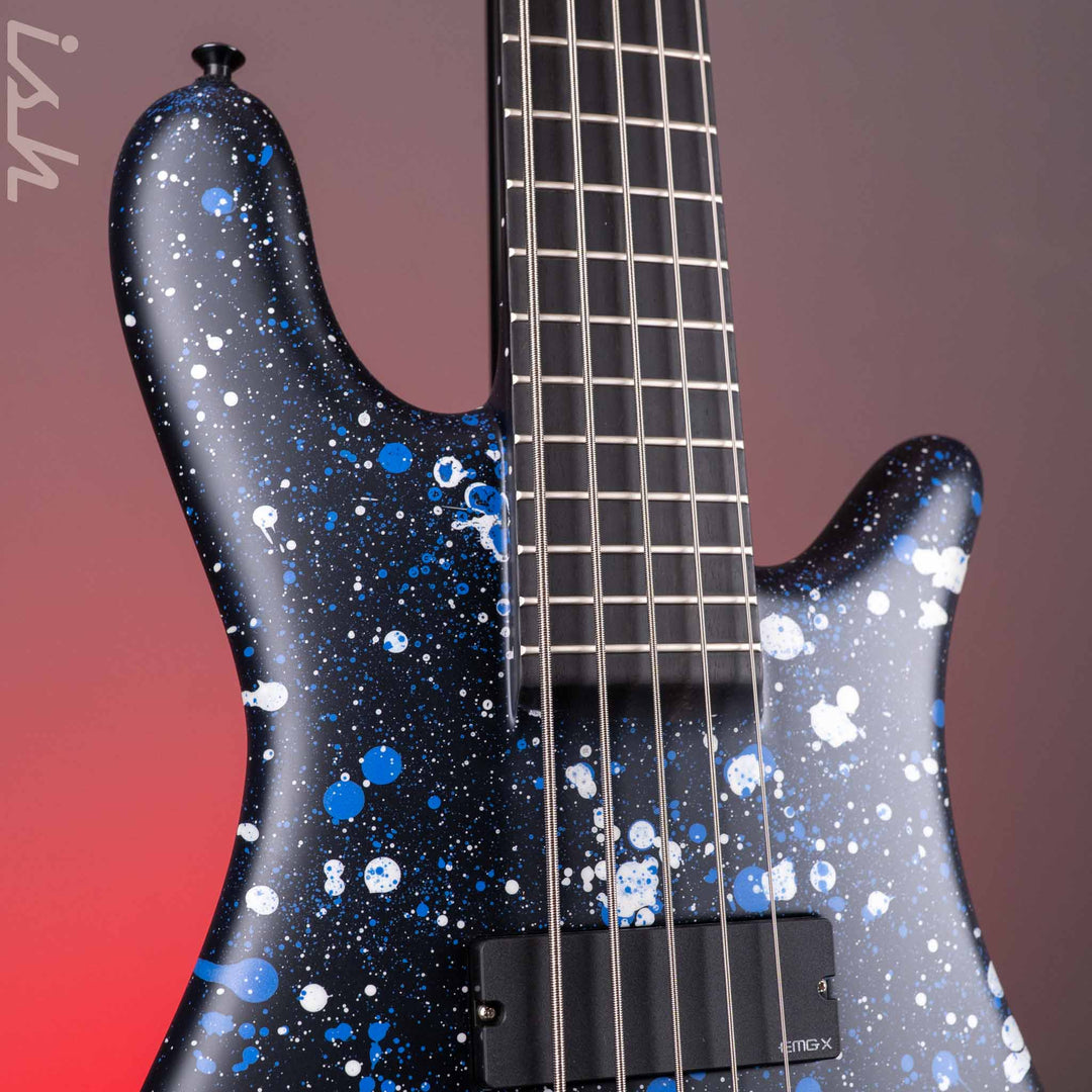 Spector USA NS-5 Matte Black with Blue and White Dots/Drips