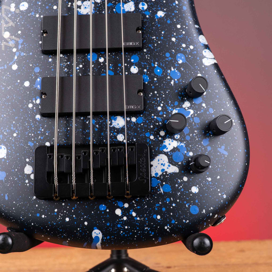 Spector USA NS-5 Matte Black with Blue and White Dots/Drips
