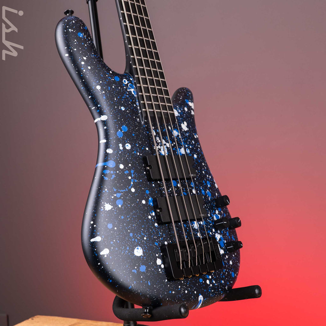 Spector USA NS-5 Matte Black with Blue and White Dots/Drips