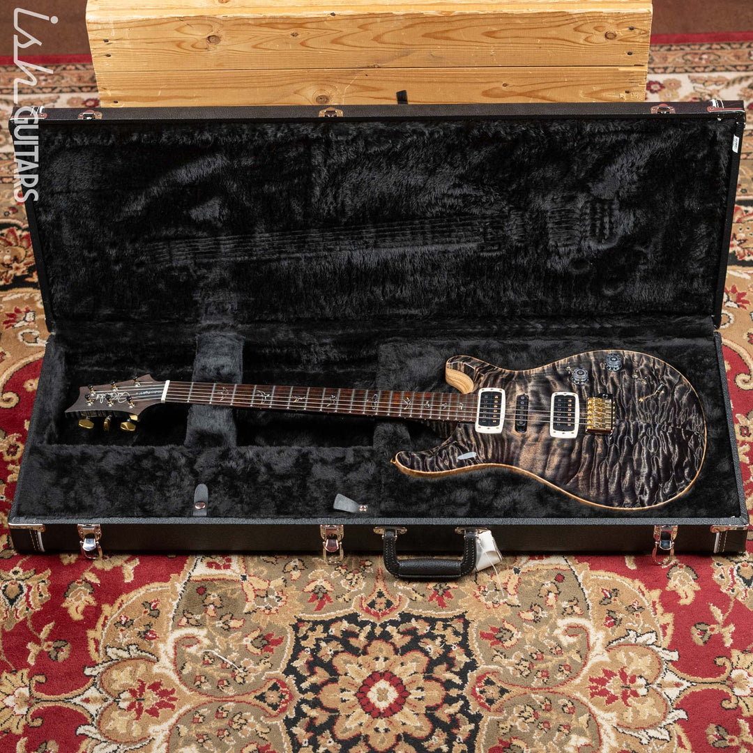 2022 PRS Wood Library Modern Eagle V 10 Top Quilt Charcoal Brazilian Rosewood