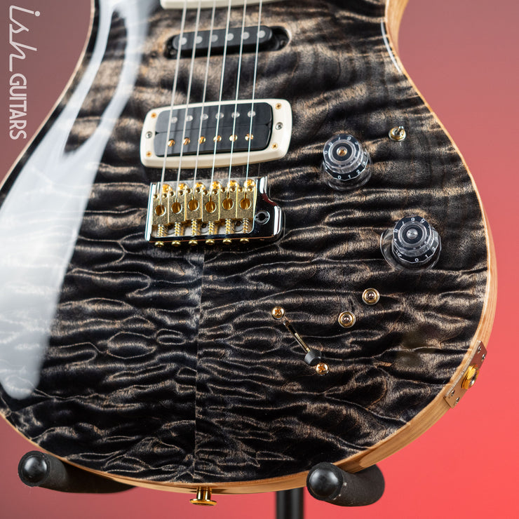 2022 PRS Wood Library Modern Eagle V 10 Top Quilt Charcoal Brazilian Rosewood