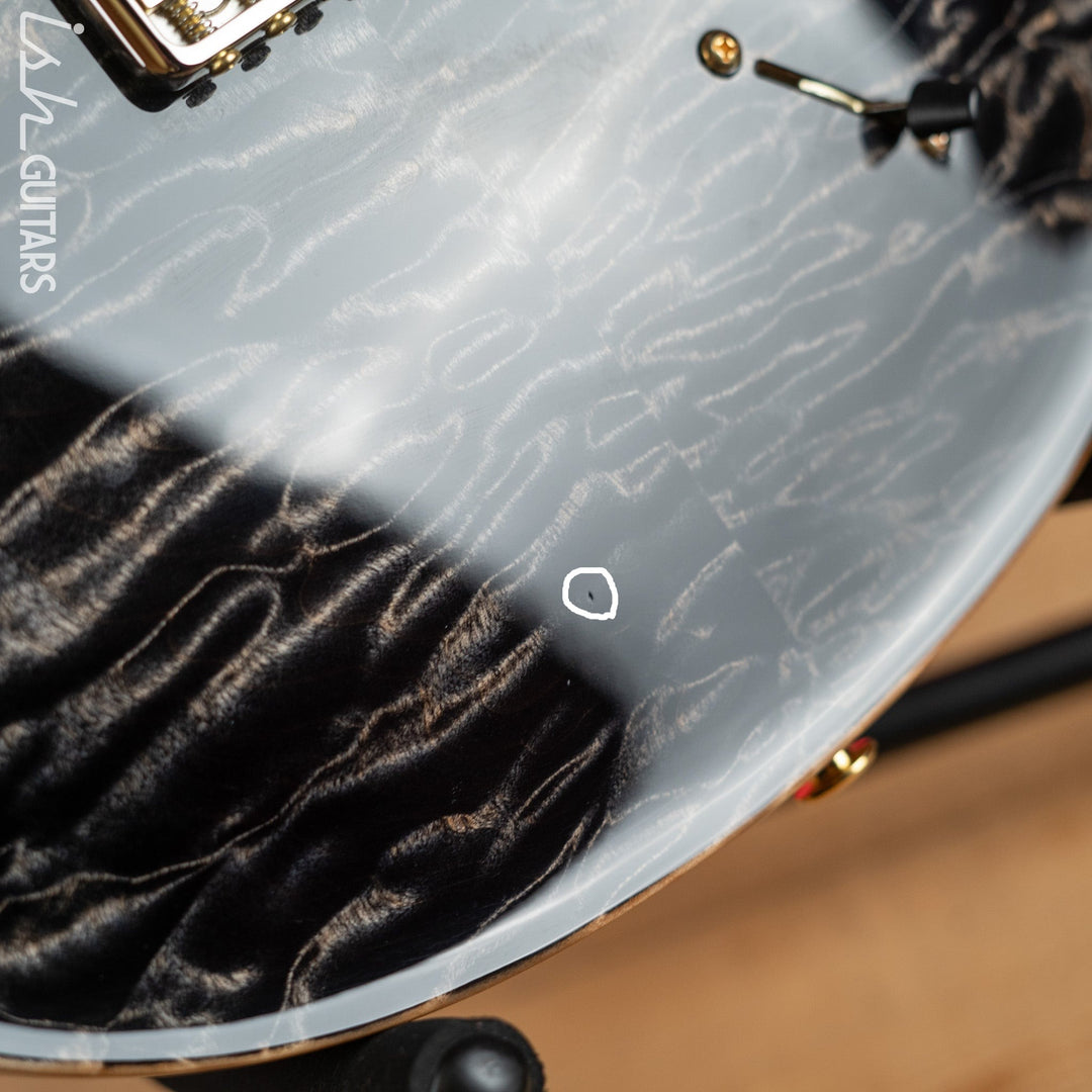 2022 PRS Wood Library Modern Eagle V 10 Top Quilt Charcoal Brazilian Rosewood