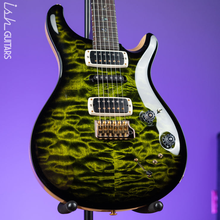 2022 PRS Wood Library Modern Eagle V 10-Top Quilt Jade Green Smoked Burst Wrap