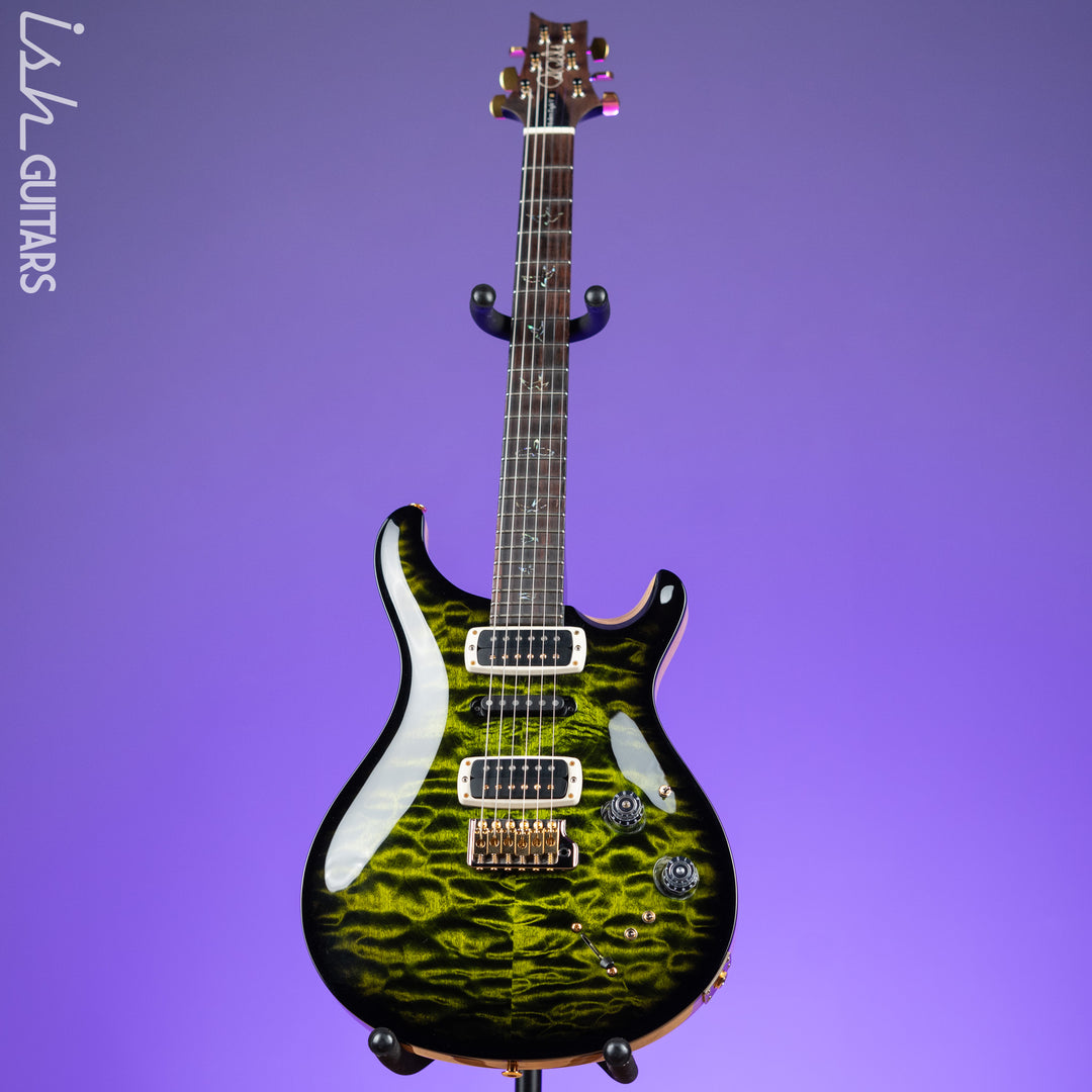 2022 PRS Wood Library Modern Eagle V 10-Top Quilt Jade Green Smoked Burst Wrap