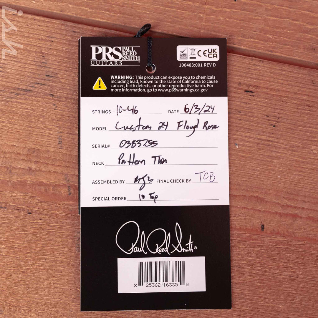PRS Custom 24 Floyd Electric Guitar 10-Top Cobalt Smokeburst