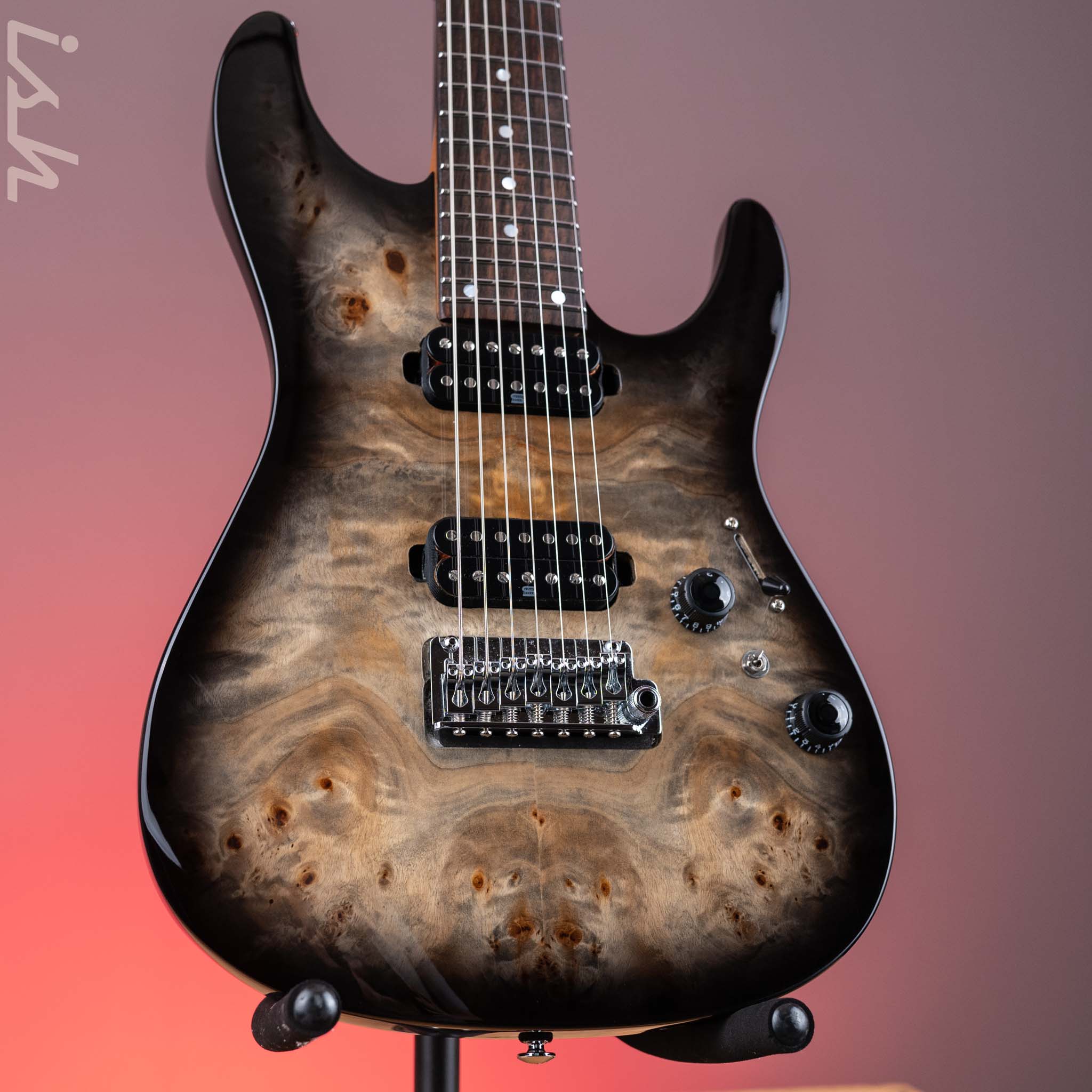 2024 Ibanez Premium AZ427P1PB 7-String Charcoal Black Burst – Ish