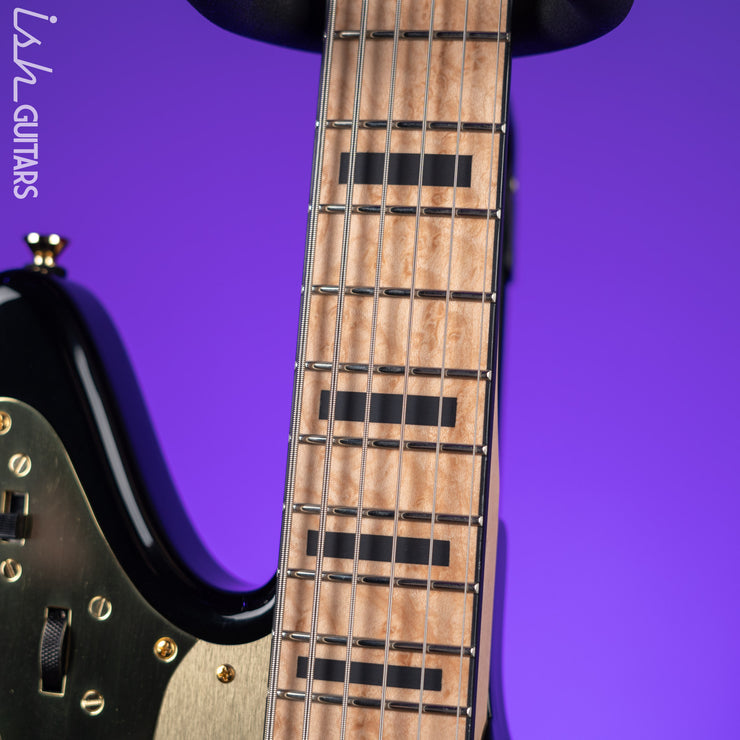 Bilt Relevator Bass VI 6-String Bass Guitar Black w/ Gold Plates