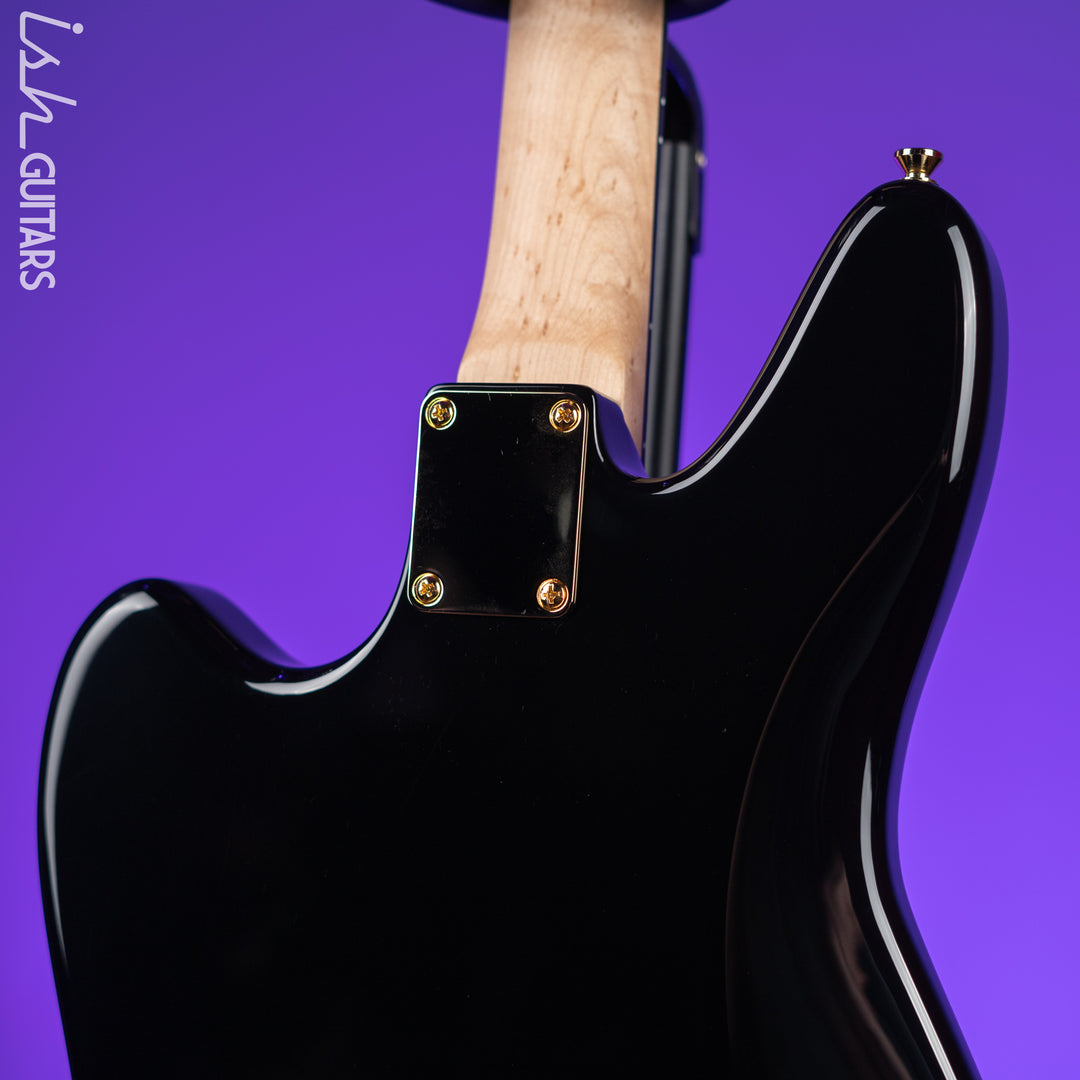 Bilt Relevator Bass VI 6-String Bass Guitar Black w/ Gold Plates