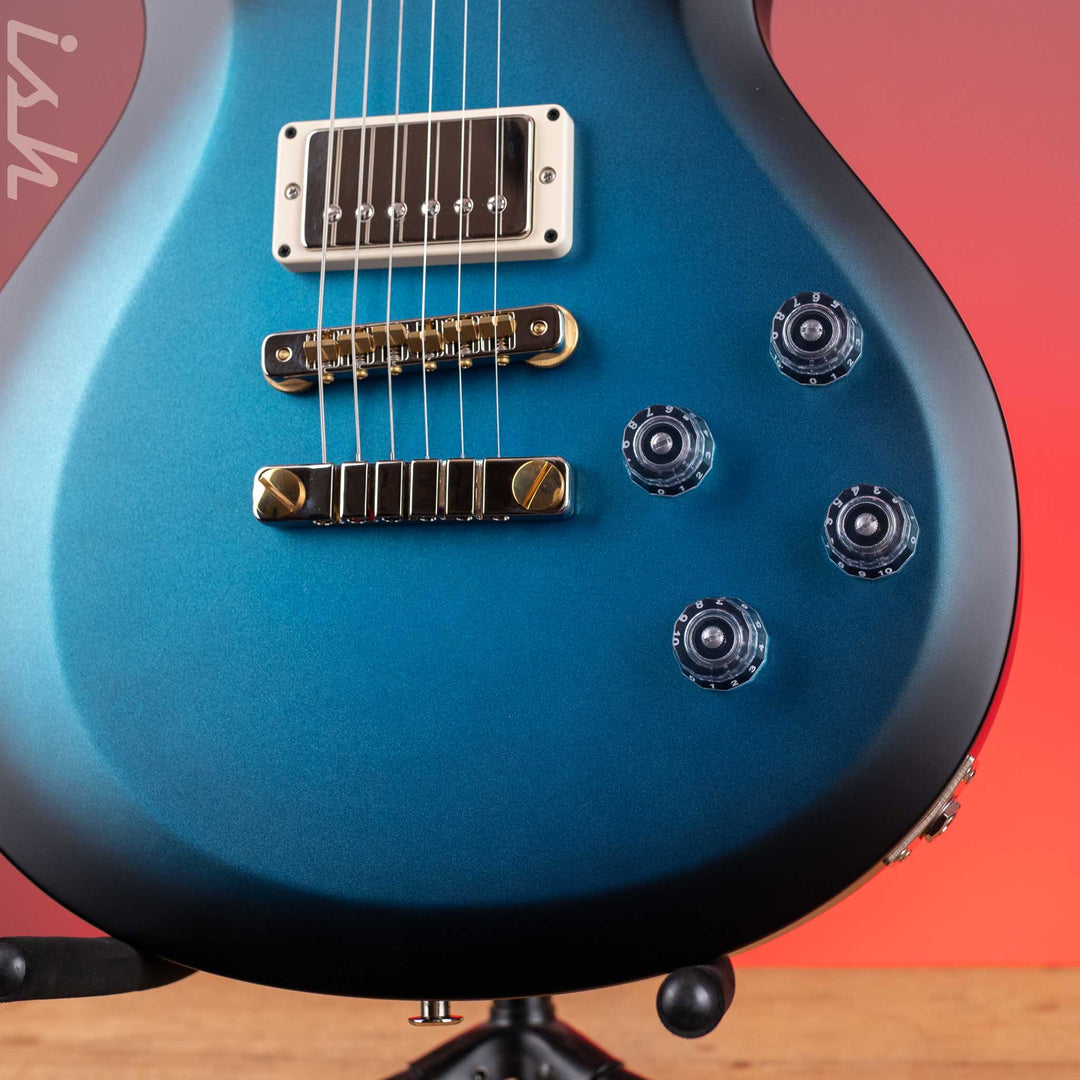 PRS S2 Singlecut McCarty 594 Metallic Blue w/ Black Wrap Burst Satin Demo