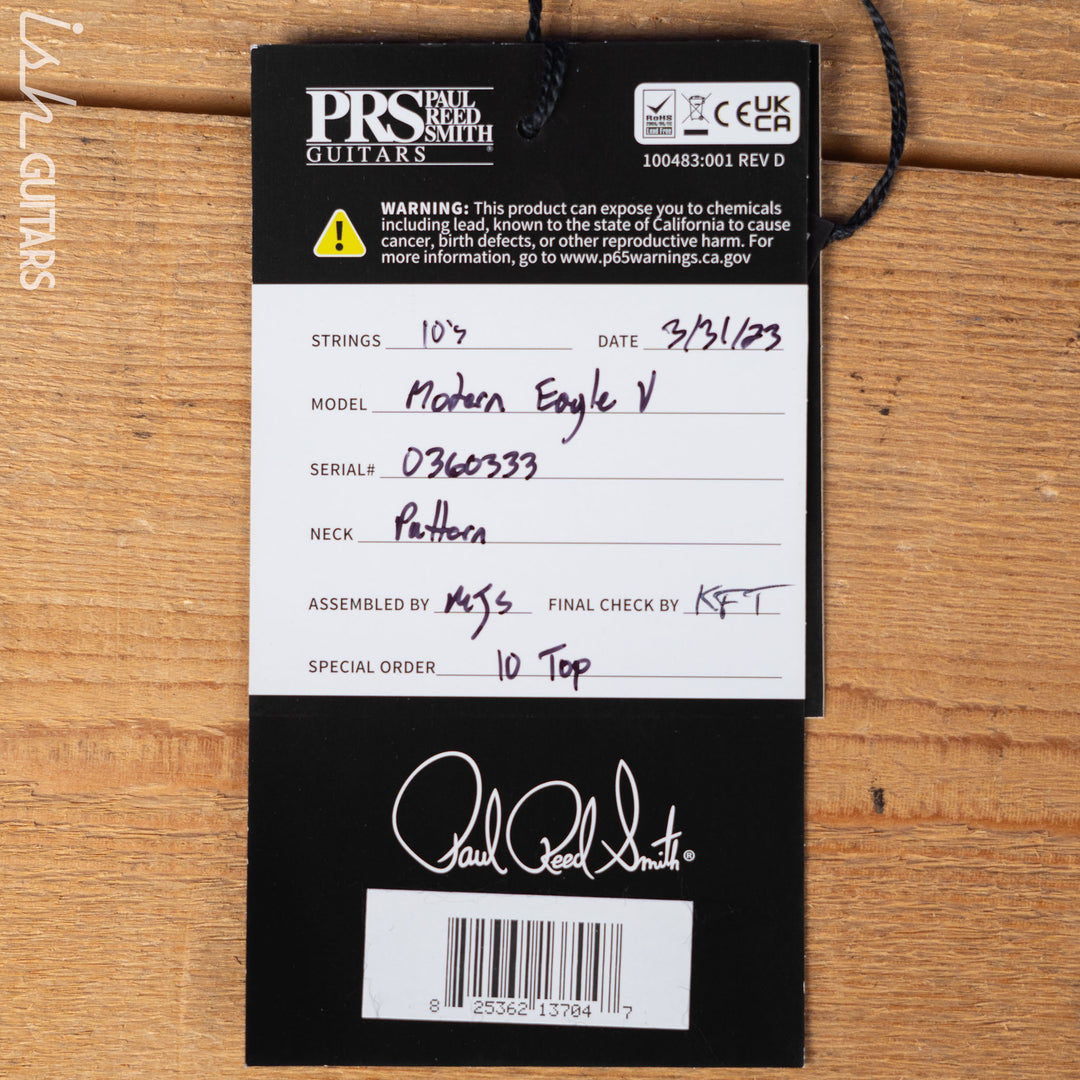 PRS Modern Eagle V 10-Top Fire Smokeburst